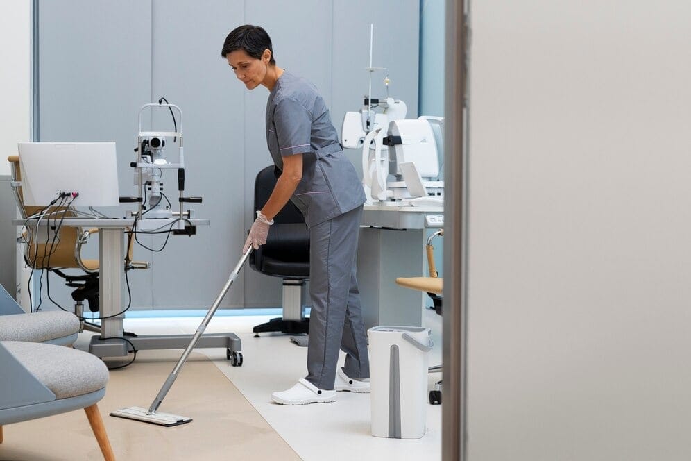 Professional healthcare cleaning by Sweepy Maid for spotless medical office sanitation.