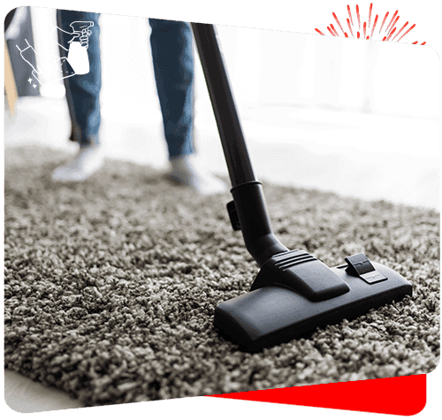 Vacuum cleaner on plush carpet for professional cleaning services at Sweepy Maid.