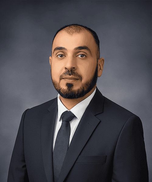 Professional man in a suit for corporate or business setting.