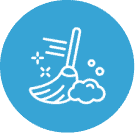 Sweepy Maid cleaning with mop and bucket in a modern home.